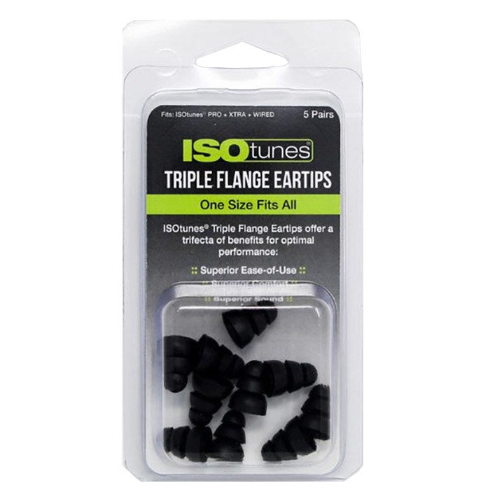 ISOtunes Öronproppar Triple Flange till ISOtunes In-Ear Headset - 5 Par - Svart