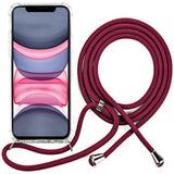 iPhone 11 Plastskal med Rem – Genomskinlig/Röd