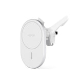 Epico Magnetisk Mobiltelefonhållare för Bil med 15W Trådlös Laddning & 18W Billaddare - MagSafe-Kompatibel - Vit