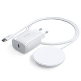 Epico 15W Magnetisk Trådlös Laddare med 20W PD Väggladdare - MagSafe-Kompatibel - Vit