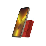 Epico 15W Trådlös Magnetisk Powerbank 4 200 mAh med USB-C & Lightning-Kabel - MagSafe-Kompatibel - Röd