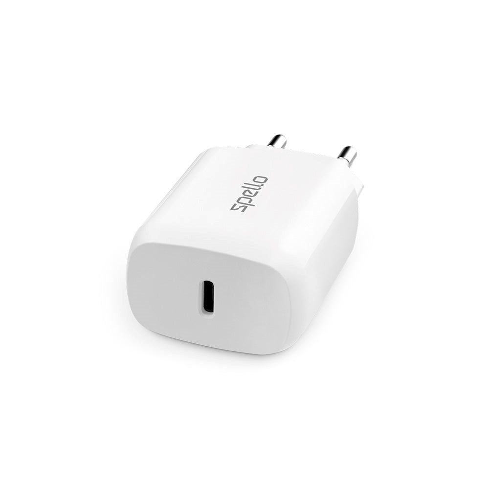 Spello 20W Väggladdare med USB-C - Power Delivery - Vit