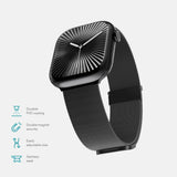 Apple Watch (42/44/SE/45/46/49mm) Epico Milanese+ (Plus) Rostfritt Stål Armband - Space Gray