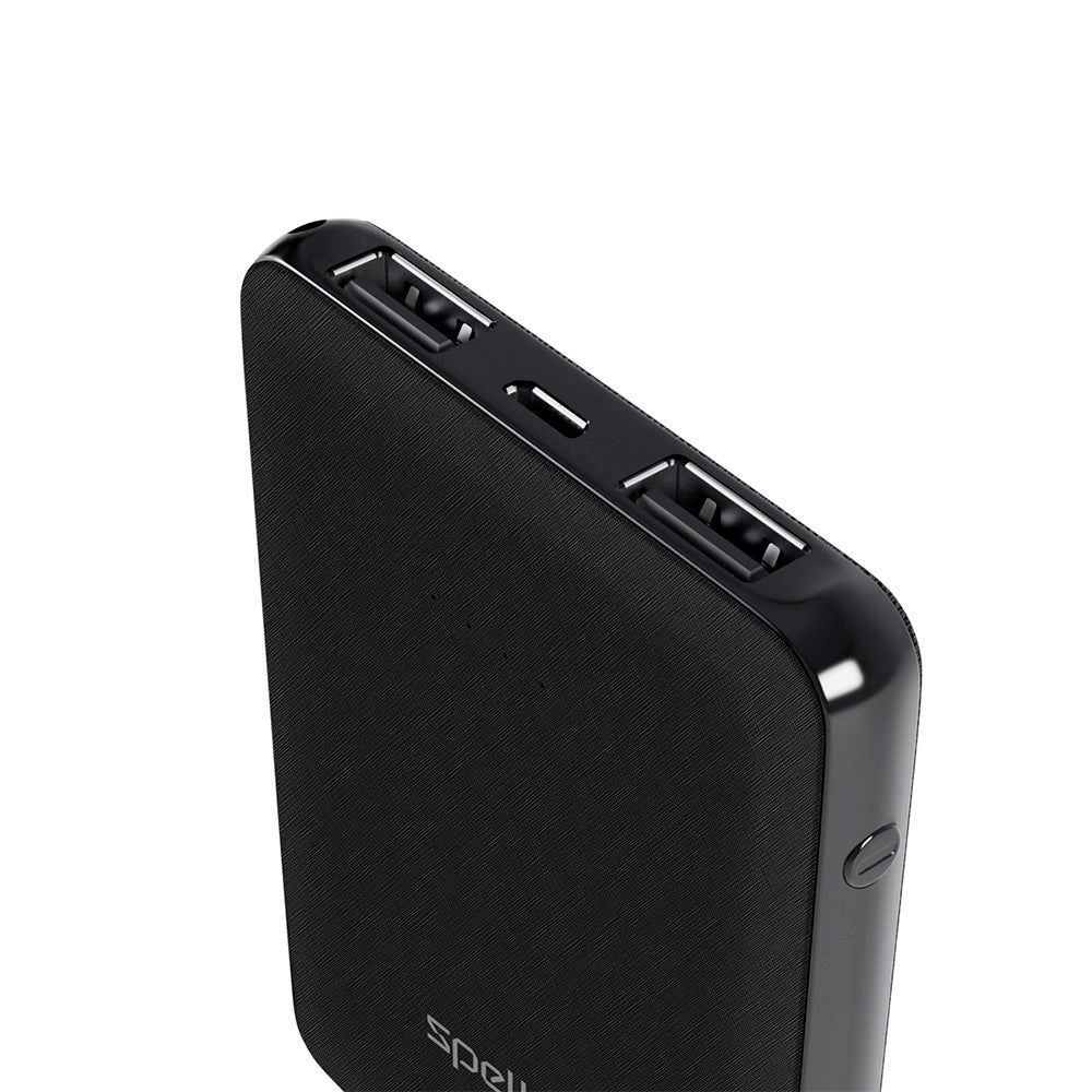 Spello Pocket Powerbank 10W med 2 x USB-A - 5 000 mAh - Svart