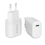 Epico Resolve USB-C Väggladdare PD 30W GaN med USB-C Kabel - 1,2 Meter - Vit