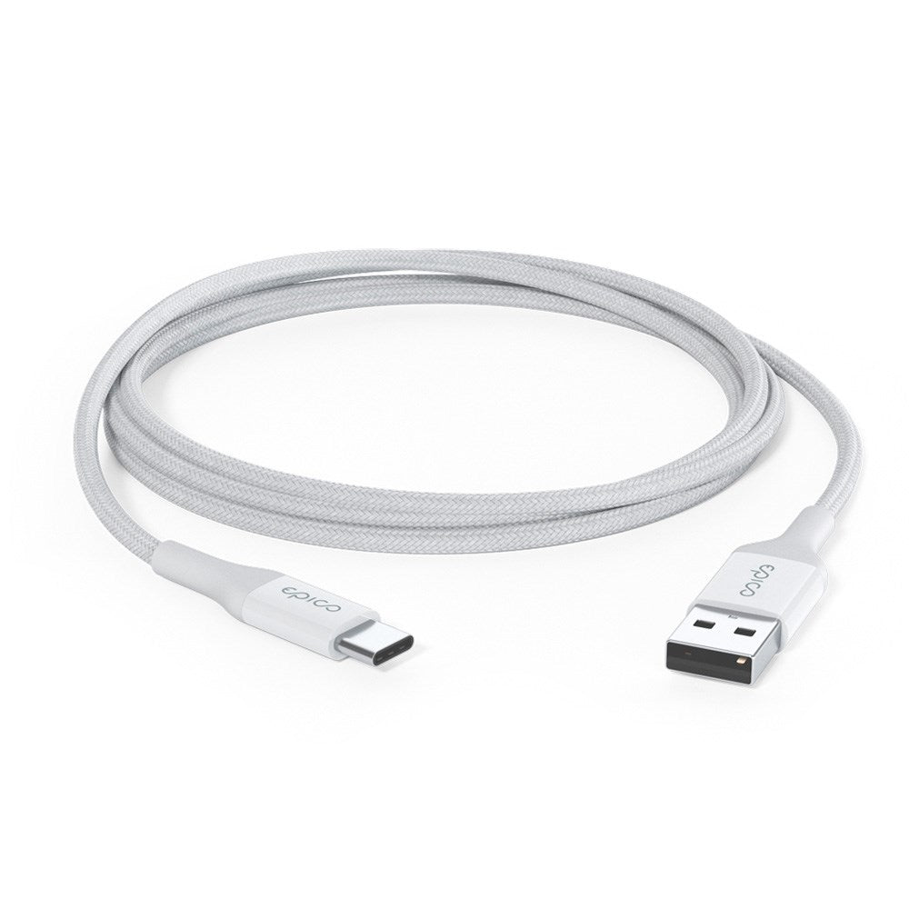 Epico Braided 18W USB-A till USB-C Kabel - 1,2m - Vit