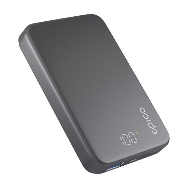 Epico Mag+ Aluminium PowerBank 10.000 mAh / 20 W - MagSafe Kompatibel - Grå