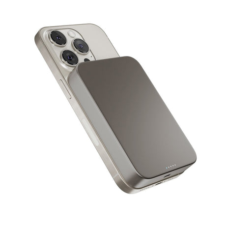 Epico 20W UltraPack EM71 Alu Mag+ 10.000 mAh Power Bank med USB-C - MagSafe og Qi2 Kompatibel - Grå