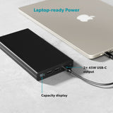 Epico 45W Power Bank 30 000 mAh med 2 x USB-A-Kontakter 2 x USB-C-Kontakter 1 x USB-C-Kabel - Svart