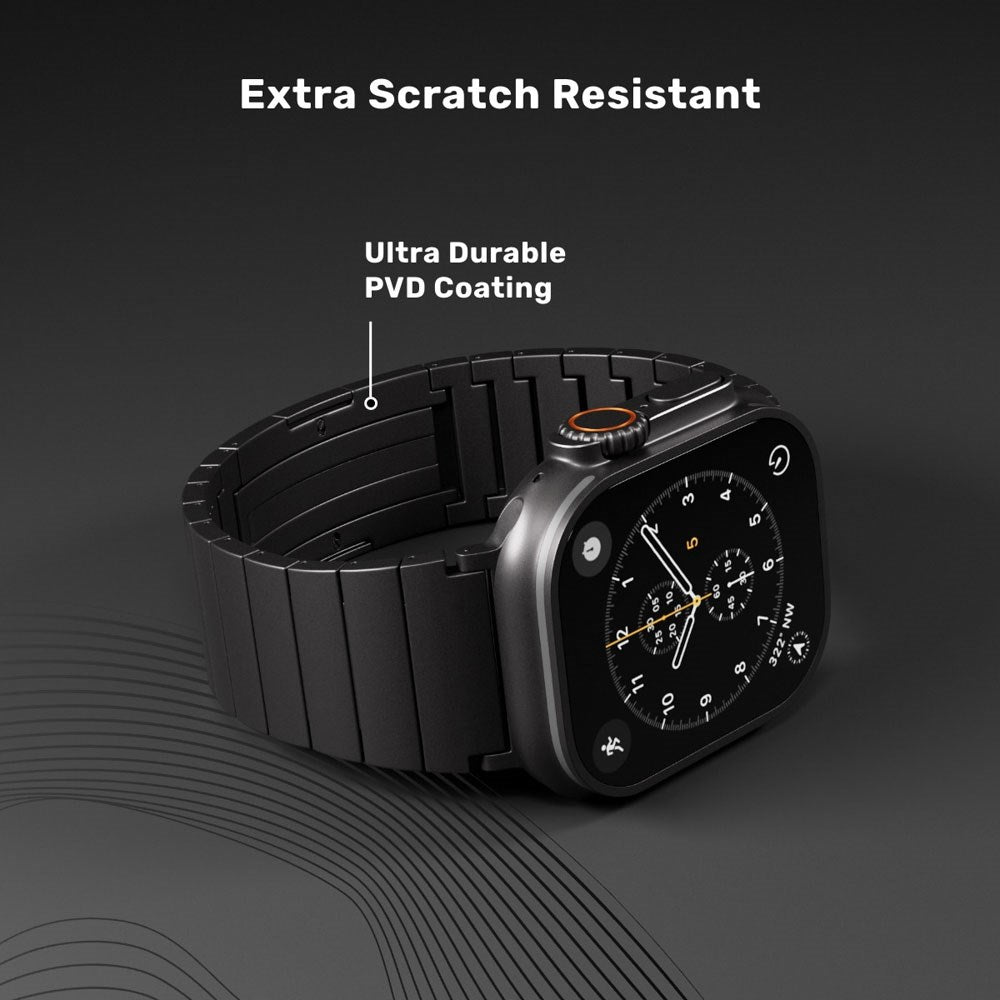 Apple Watch (42/44/SE/45/46/49) Epico UNUM Klockarmband i Rostfritt Stål – Svart