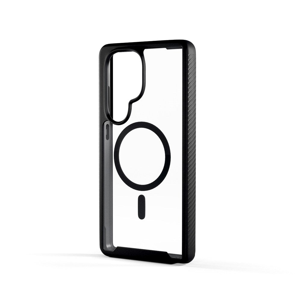 Samsung Galaxy S25 Ultra Spello Mag+ Rugged Skal - MagSafe Kompatibel - Transparent / Svart