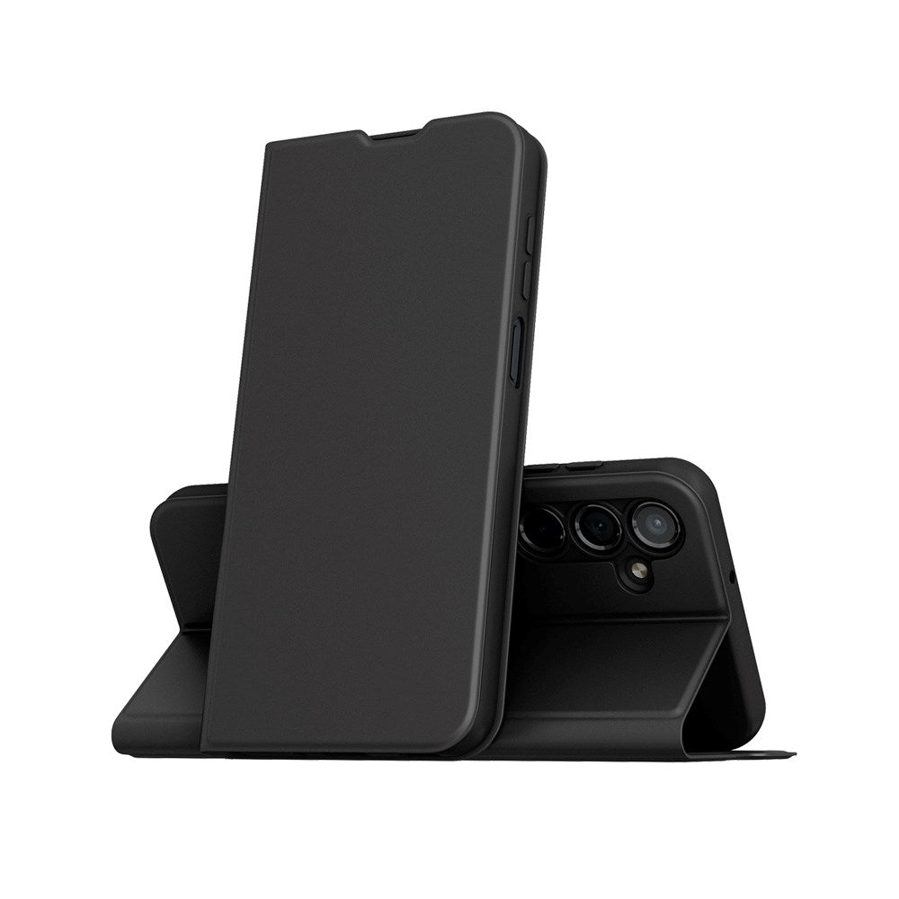 Spello Samsung Galaxy A16 (4G/5G) Konstläder Fodral med Stativfunktion - Svart