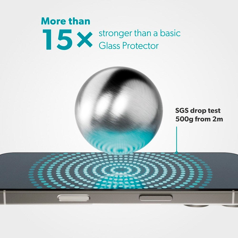 iPhone 17 Pro Max Epico ImpactCeramic Glass 3D Skärmskyddsglas m. Monteringsram - Genomskinlig