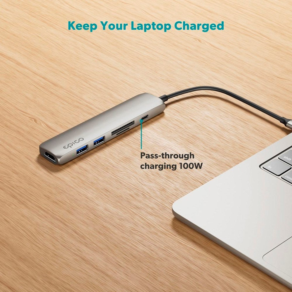 Epico 6-i-1 Aluminium Hub 8K - Starlight