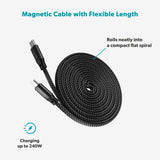 Epico UltraLink 240W Magnetisk USB-C till USB-C Kabel - Svart