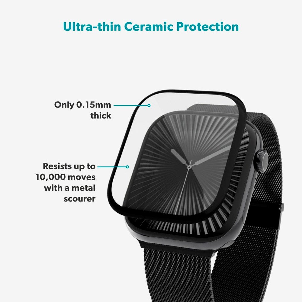 Apple Watch 11 / 10 (46mm) Epico SlimCeramic 3D Glass m. Installationsverktyg - Genomskinlig