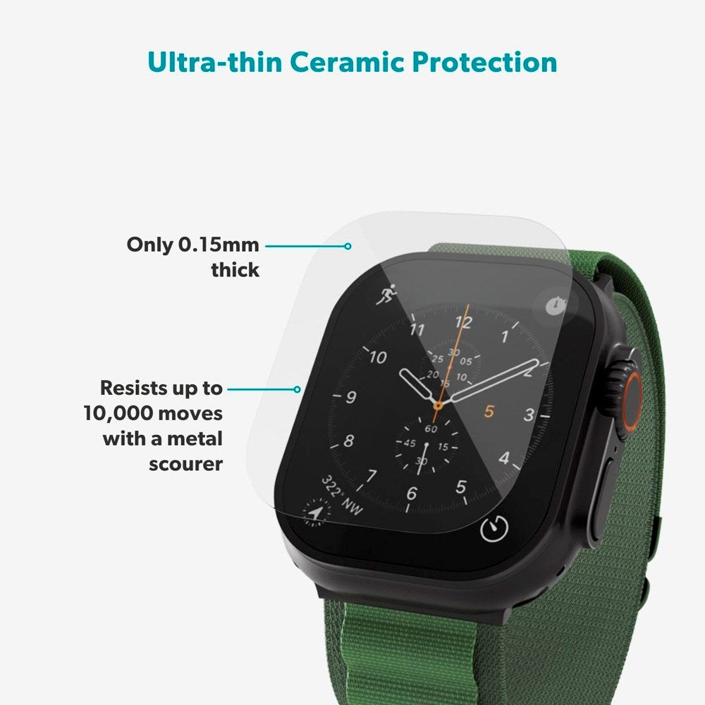 Apple Watch Ultra 3 / 2 / 1 (49mm) Epico SlimCeramic 3D Glass m. Installationsverktyg - Genomskinlig