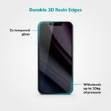 iPhone 16 Pro Max Epico Privacy Glass 3D Skärmskyddsglas m. Monteringsram - Genomskinlig