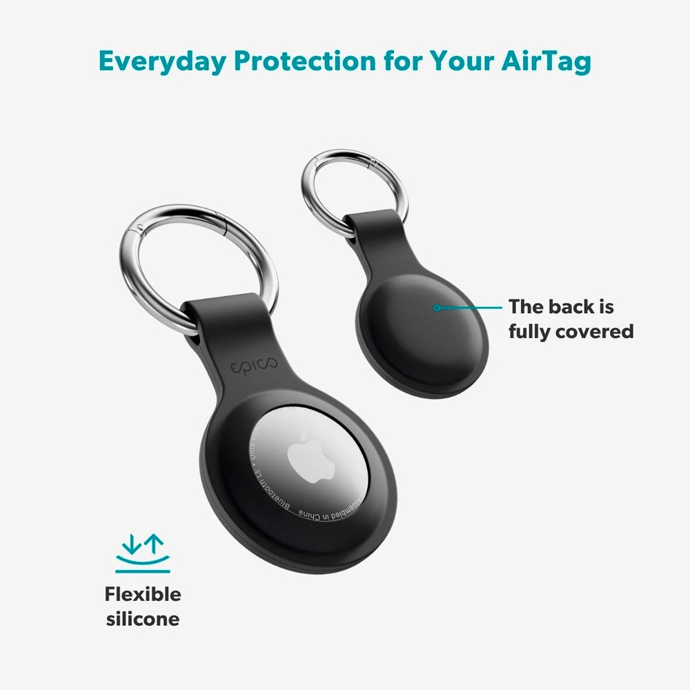 Apple AirTag 1. & 2. Gen. Epico Silikon Skal - Svart