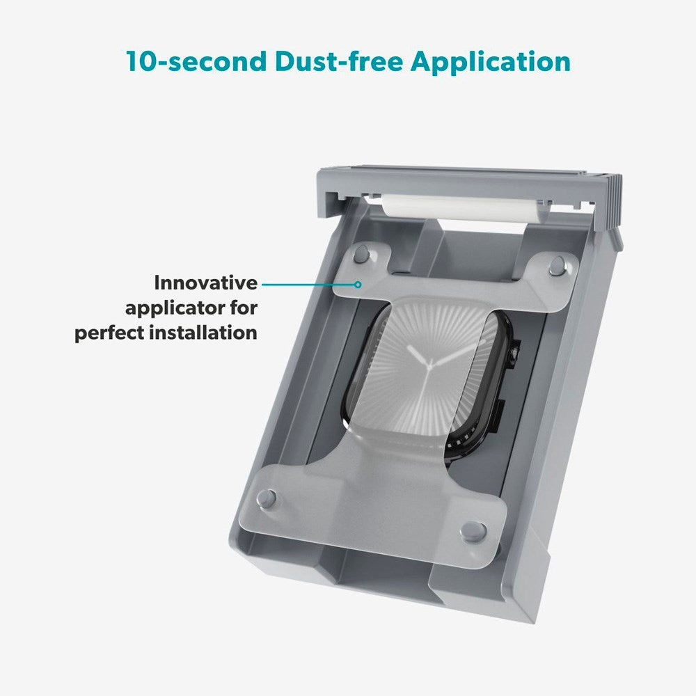 Apple Watch 11 / 10 (46mm) Epico 3D+ Flexiglass m. Installationsram - Genomskinlig / Svart Kant