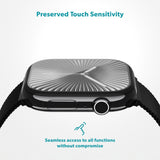 Apple Watch SE / 6 / 5 / 4 (40mm) Epico 3D+ Flexiglass m. Installationsram - Genomskinlig / Svart Kant