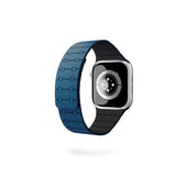 Apple Watch (42/44/SE/45/46/49) Epico Magnetic+ Silikone Klockarmband - Blå / Svart