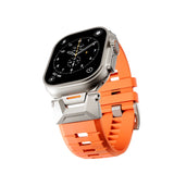 Apple Watch (42/44/SE/45/46/49) Epico Rubber Pro Klockarmband med Metallspänne - Orange