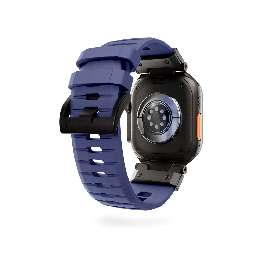 Apple Watch (42/44/SE/45/46/49) Epico Rubber Pro Klockarmband med Metallspänne - Blå