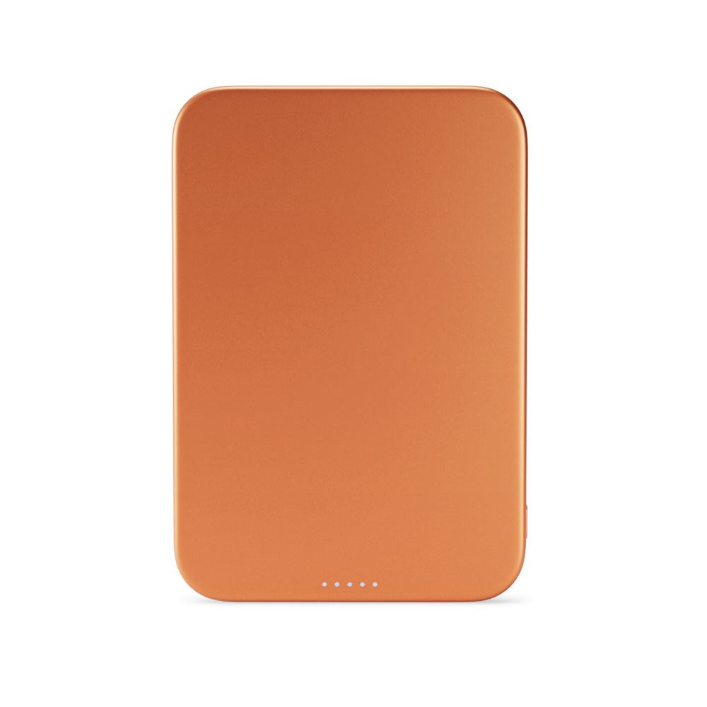 Epico 15W UltraPack EM51 Slim Alu Mag+ 5000 mAh Power Bank med USB-C - Qi2 / MagSafe Kompatibel - Orange