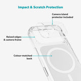 iPhone 17 Pro Epico Tile Mag+ Skal - MagSafe Kompatibel - Genomskinlig / Vit