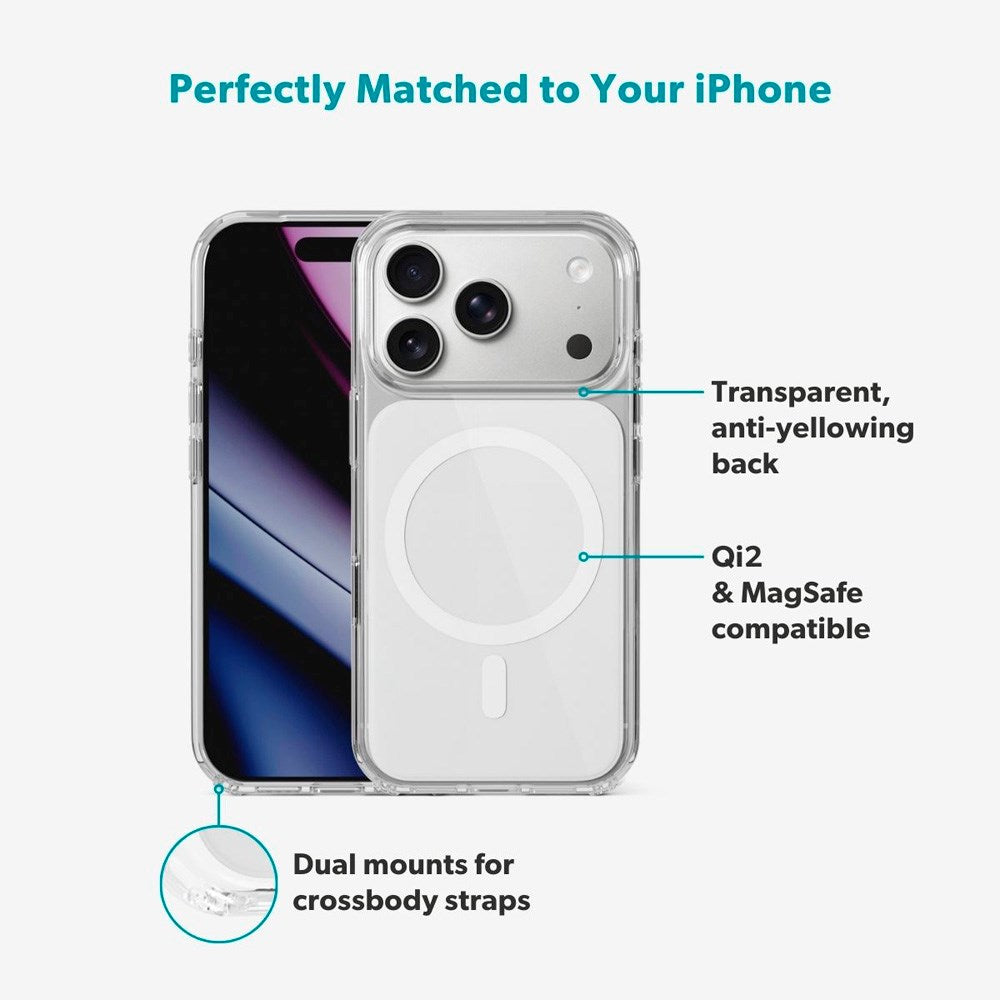 iPhone 17 Pro Epico Tile Mag+ Skal - MagSafe Kompatibel - Genomskinlig / Vit