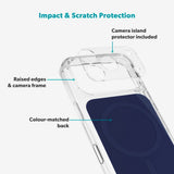 iPhone 17 Pro Epico Tile Mag+ Skal - MagSafe Kompatibel - Genomskinlig / Blå