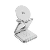 Epico UltraBase EF60 3-i-1 Fold Metal Mag+ Trådlös Laddare - 25W - Qi2 / MagSafe Kompatibel - Silver