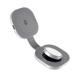 Epico UltraBase Kompakt Trådlös Laddare 25W för Smartphone / Apple Watch - MagSafe / Qi2 Kompatibel - Silver