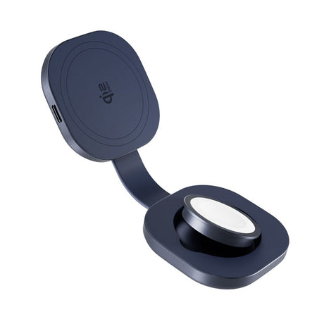 Epico UltraBase Kompakt Trådlös Laddare 25W för Smartphone / Apple Watch - MagSafe / Qi2 Kompatibel - Mörkblå