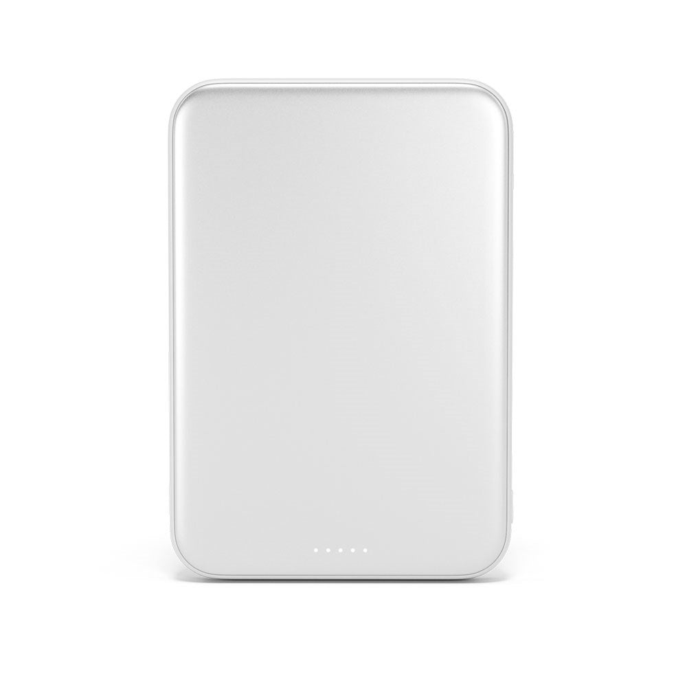 Epico UltraPack EM55 Slim Alu Mag+ Trådlös PowerBank - 25W & 5000 mAh - Qi2 / MagSafe Kompatibel - Silver