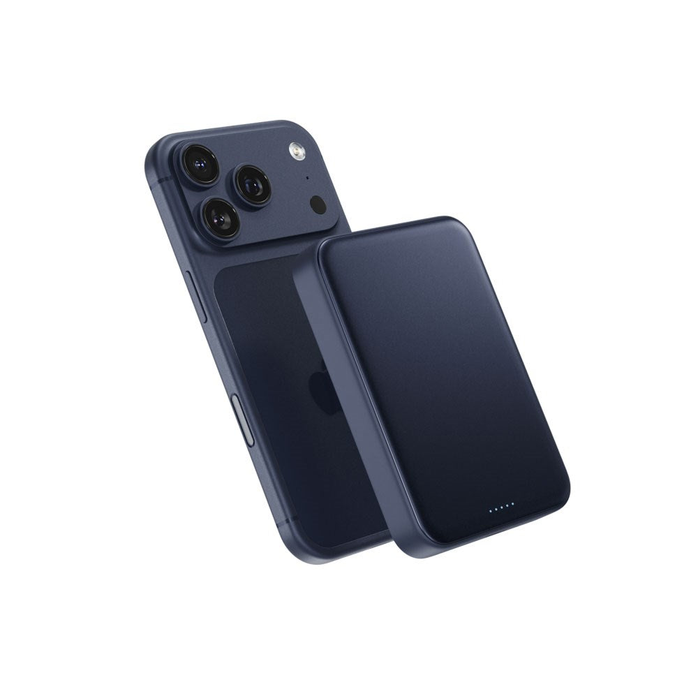 Epico UltraPack EM75 Alu Mag+ Trådlös PowerBank - 25W & 10.000 mAh - Qi2 / MagSafe Kompatibel - Blå