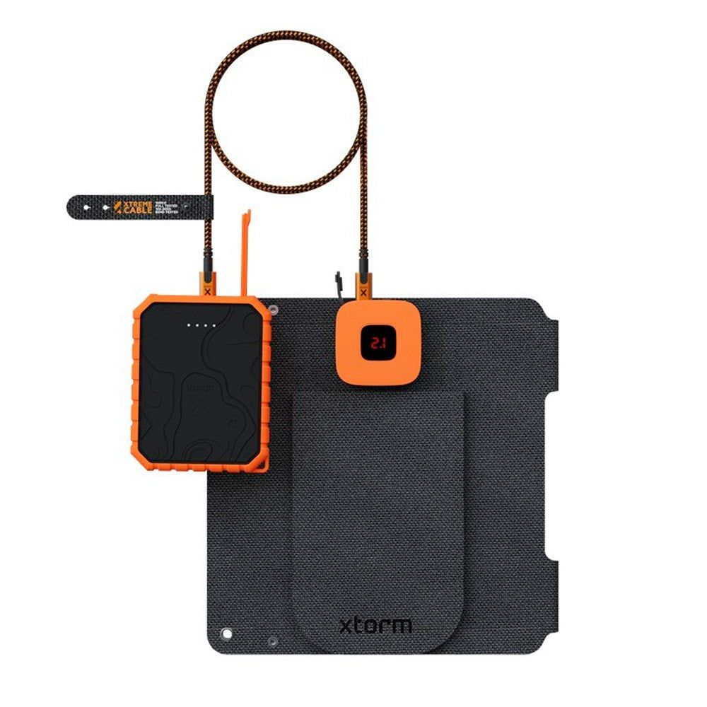 Xtorm SolarBooster Solcellsladdare 14W med USB-A & USB-C - Svart