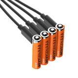 Xtorm NextGen Uppladdningsbara USB-C AAA-Batterier - 4 st - Orange