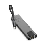 LINQ byELEMENTS 6-i-1 USB-C Pro Multiport Hub - 2 x USB-A / 2 x USB-C / HDMI / RJ45 Ethernet - Space Grey