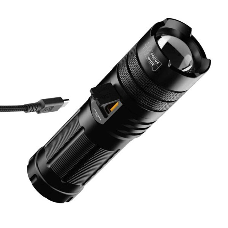 Xtorm Flashlight PowerBank m. 1x USB-A & 1x USB-C – 10.500 mAh / 20W – Svart