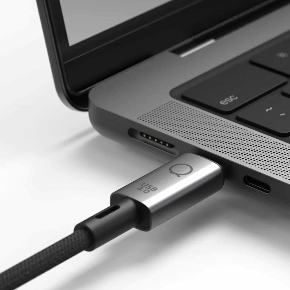 LINQ byELEMENTS Pro-kabel USB-C till USB-C - 240W PD & 8K/60Hz - 1 m - Grå / Svart