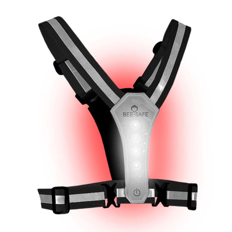 Bee-Safe Reflext Löparväst m. Ljus & Mobilficka - Silver