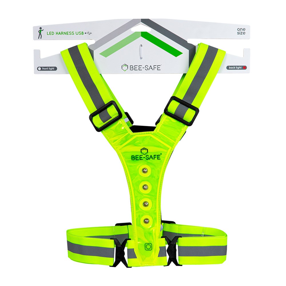 Bee-Safe Reflext Löparväst m. Ljus & Mobilficka - Silver