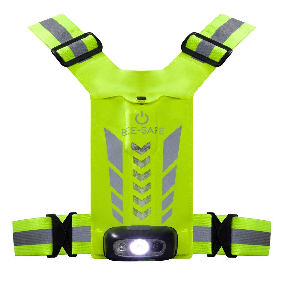 Bee-Safe Löparväst m. LED & Mobilficka