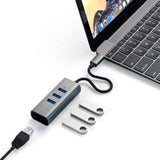 Satechi 2-i-1 USB-C Hub / Ethernet-port - Grå