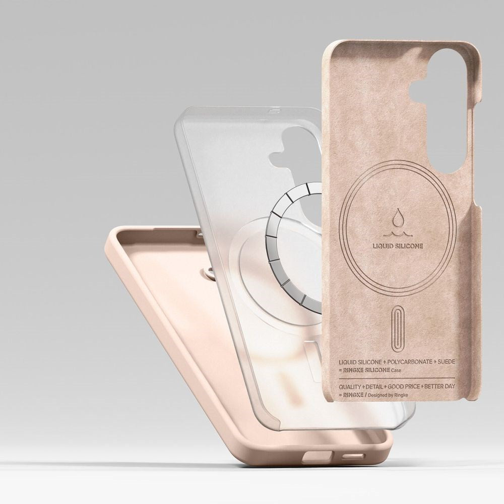 Ringke Samsung Galaxy S25 Silikon Magnetiskt MagSafe Skal - Rosa