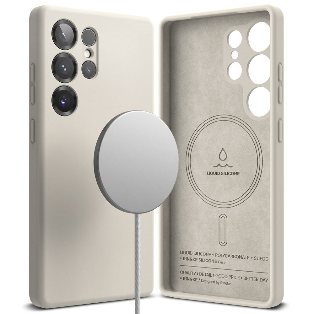 Ringke Samsung Galaxy S25 Ultra Silikon Magnetiskt MagSafe Skal - Greige