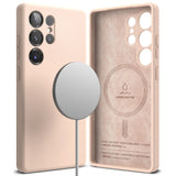 Ringke Samsung Galaxy S25 Ultra Silikon Magnetiskt MagSafe Skal - Rosa