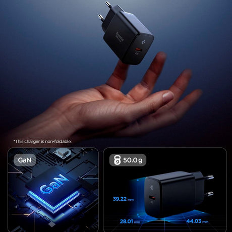 Spigen 20W Väggladdare m. 1x USB-C - Svart